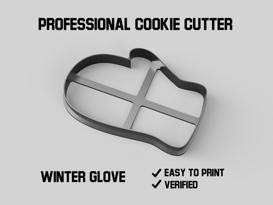 winter glove cookie cutter pinshape form cooking stamp jars 3d print model - Mito3D