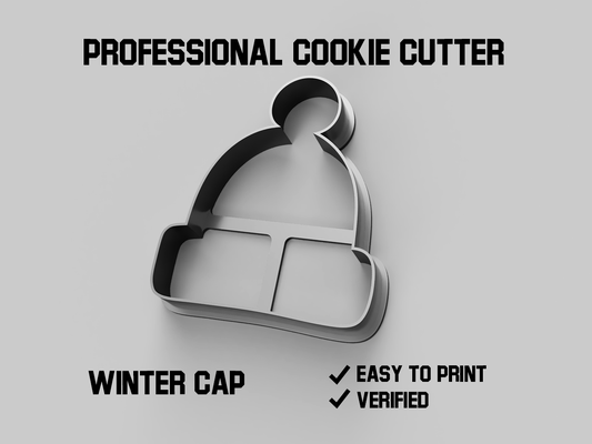 invierno gorra galleta cortador forma alfiler cookie cutter sello cocinando 3d print model - Mito3D