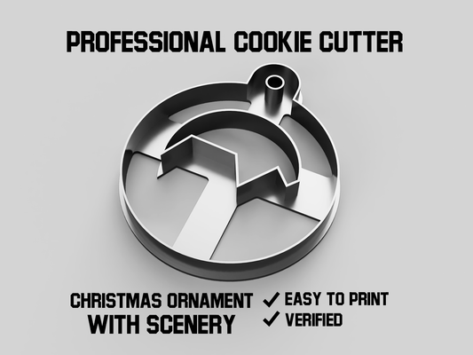 christmas ornament scenery cookie cutter pinshape cookie-form 3d print model - Mito3D