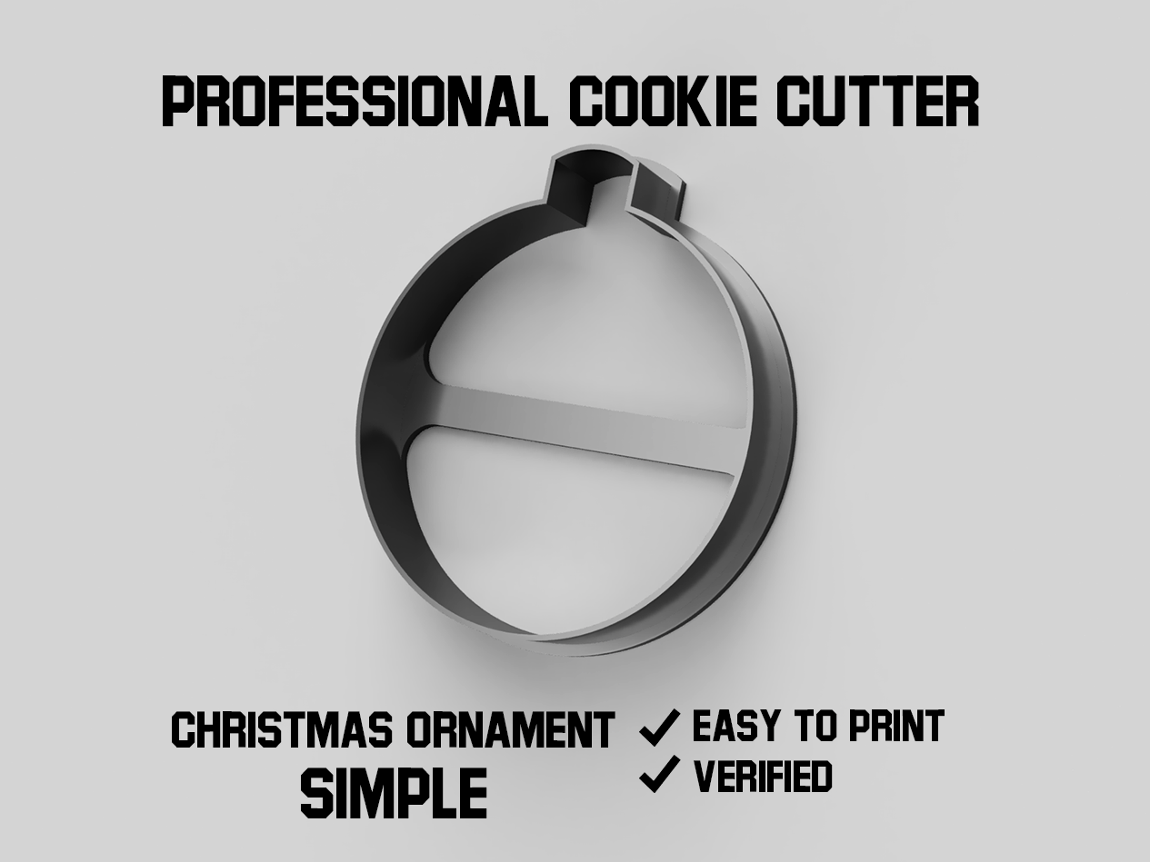 navidad ornamento sencillo galleta cortador forma alfiler cookie cutter 3D print model - Mito3D