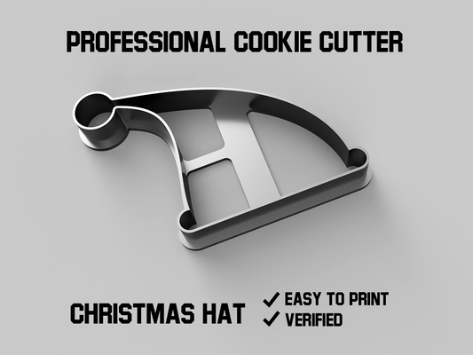 christmas hat cookie cutter pinshape form cooking stamp jars 3d print model - Mito3D
