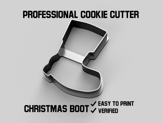 christmas boot cookie cutter pinshape form cooking stamp jars 3d print model - Mito3D