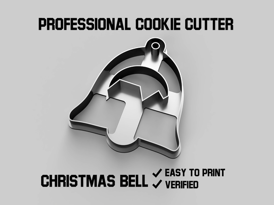 christmas bell cookie cutter pinshape form cooking stamp jars 3d print model - Mito3D