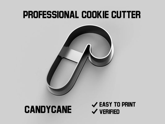 candycane cookie cutter pinshape candy 3d print model - Mito3D