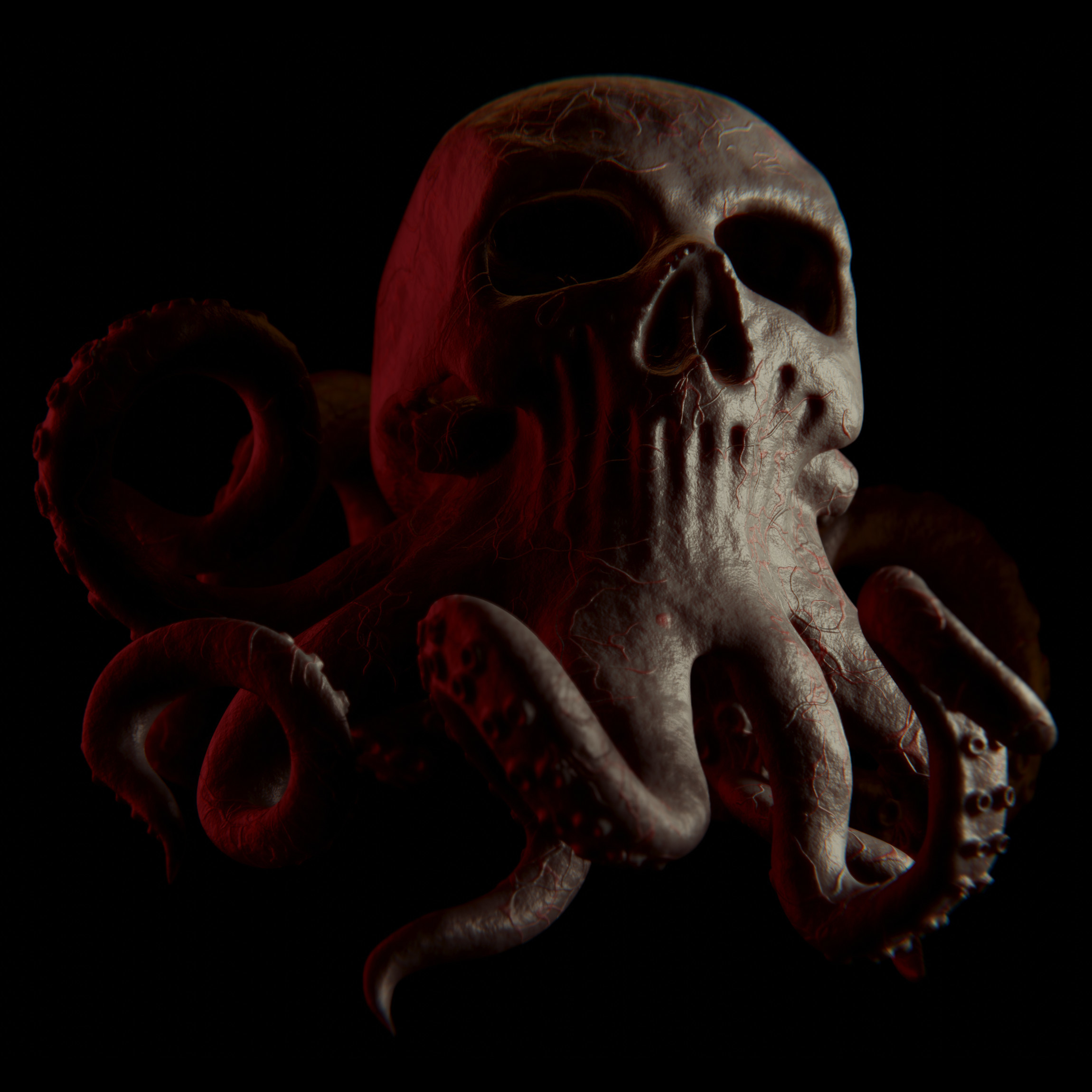 skull-octopus pinshape skull 3D print model - Mito3D