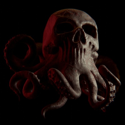 skull octopus iğne şekli kafatası 3d print model - Mito3D
