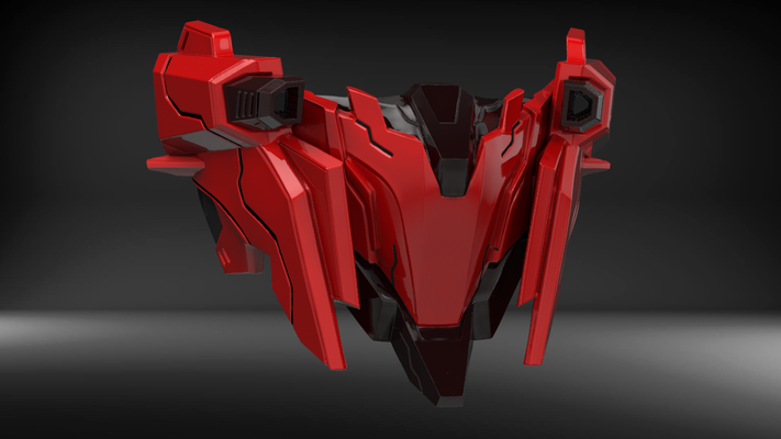 vermelho cometa mascarar alfinete 3d print model - Mito3D