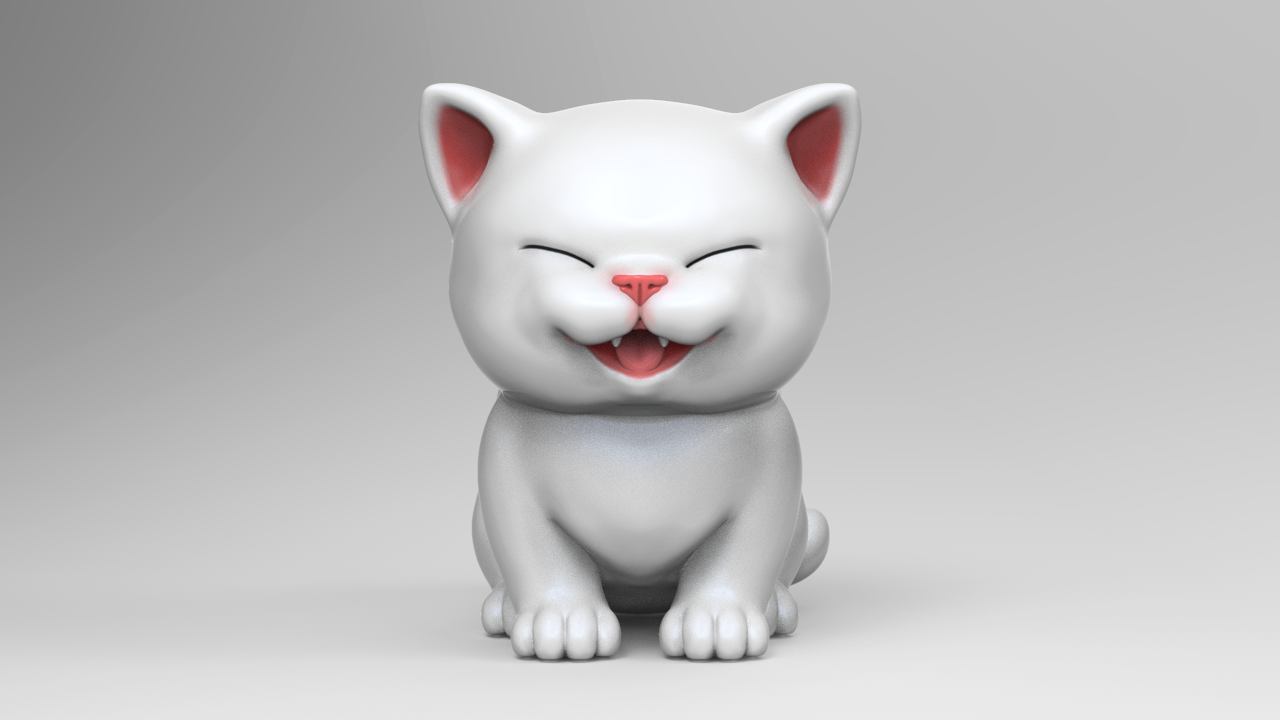 mignonne chaton v2 stl 3d impression modèle forme d'épingle chat 3D print model - Mito3D