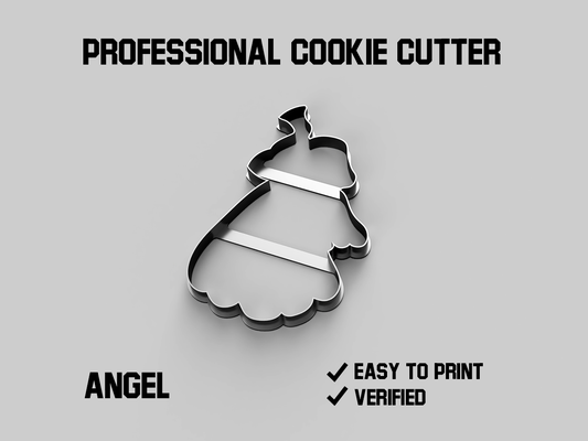 angel cookie cutter pinshape form cooking stamp jars 3d print model - Mito3D