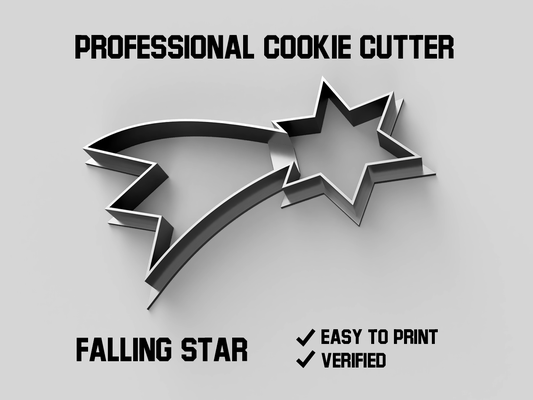 falling star cookie cutter pinshape form cooking stamp jars 3d print model - Mito3D