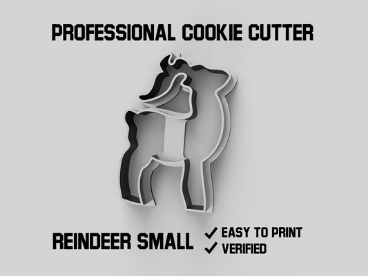 reindeer small cookie cutter pinshape form cooking stamp jars 3d print model - Mito3D