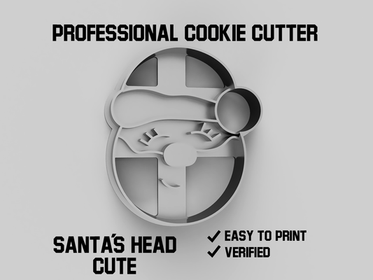 santa s head cut cookie cutter pinshape christmas 3d print model - Mito3D