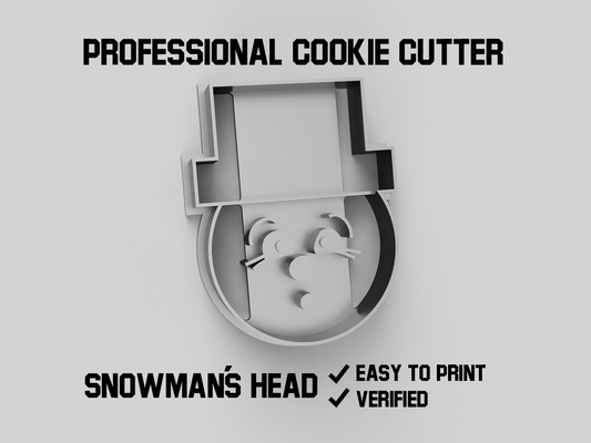 boneco neve s cabeça biscoito cortador alfinete formato cozinhando carimbo jarras biscoitos cozinhar 3d print model - Mito3D