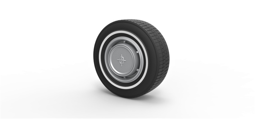 diecast car wheel 7 scale 1 to 10 pinshape 3d print model - Mito3D