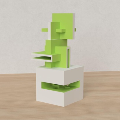 tâche 29 express beauté forme d'épingle cube 3d print model - Mito3D