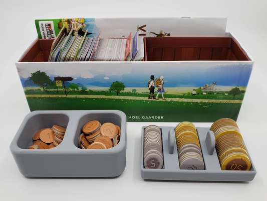 köylüler yazı tahtası oyun eklemek madeni para tepsiler iğne şekli boardgameinsert 3d print model - Mito3D