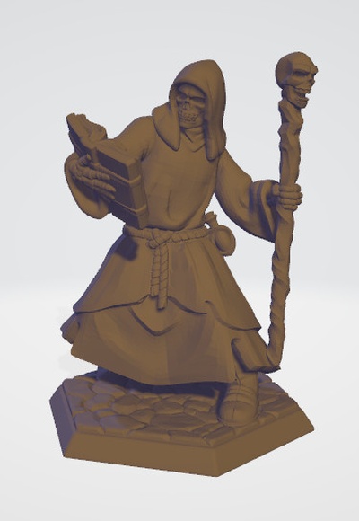 squelette magicien forme d'épingle marteau guerre 3d print model - Mito3D