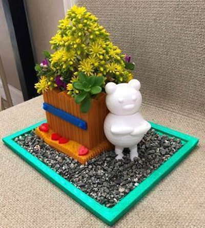 teddy bear planter pot pinshape planters 3d print model - Mito3D