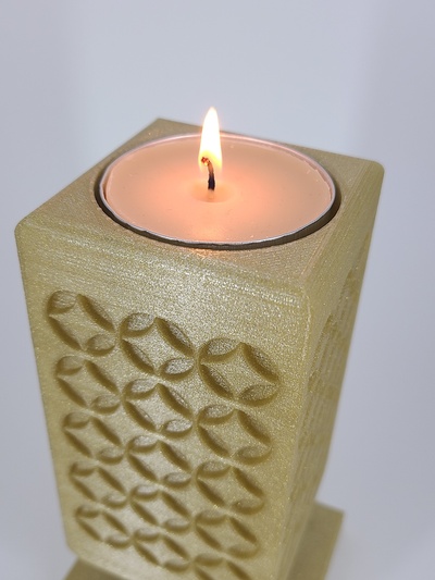 large tea light holder pinshape candlelight 3d print model - Mito3D