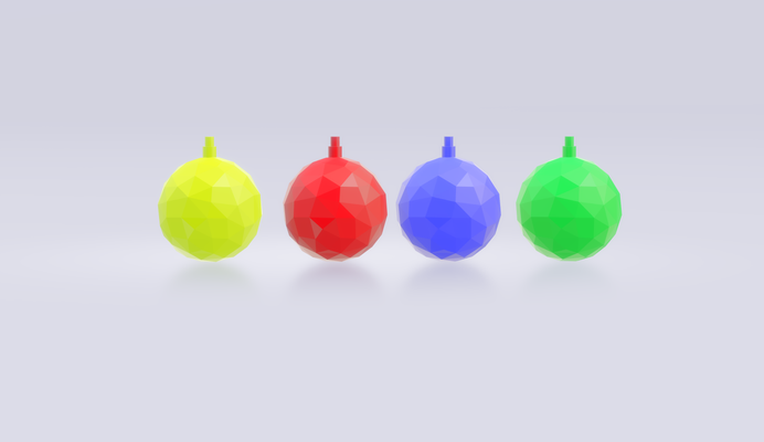 düşük poli noel toplar iğne şekli christmas balls 3d print model - Mito3D