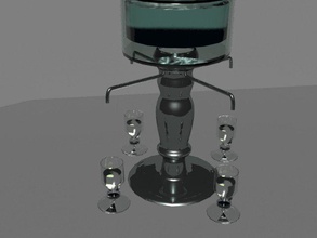 absinthe fountain pinshape drinking 3d printing 3dmodel 3d print model - Mito3D