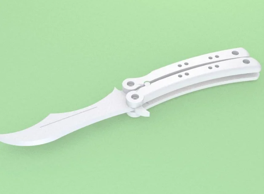 papillon couteau csgo forme d'épingle 3d print model - Mito3D