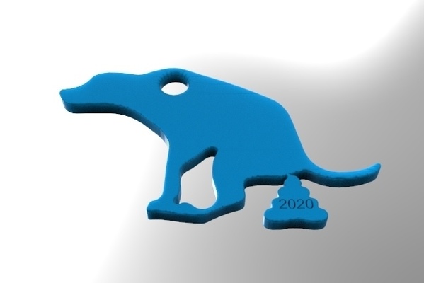 2020 chien porte clés forme d'épingle 3d print model - Mito3D