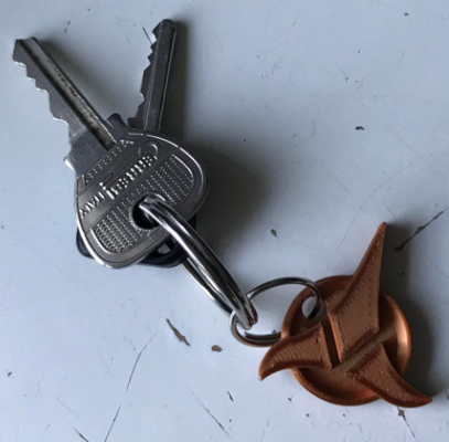 klingon insignia keychain attachment pinshape 3d print model - Mito3D