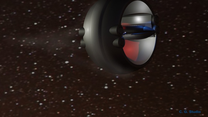 viaje nave estelar forma alfiler interestelar 3d print model - Mito3D