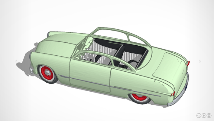 1950 ford pinshape old-car 3d print model - Mito3D