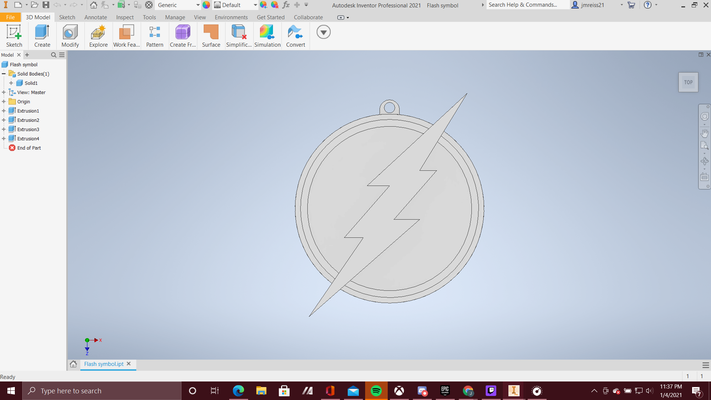 flash logo keychain pinshape 3d print model - Mito3D