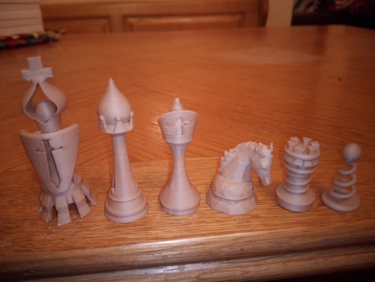 satranç ayarlamak iğne şekli chess pieces 3d print model - Mito3D