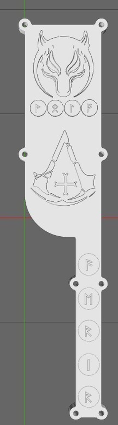 hidden blade cover plate pinshape assassins-creed 3d print model - Mito3D