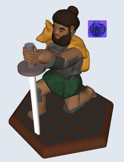 kneeling soldier dnd mini pinshape dungeons-and-dragons 3d print model - Mito3D