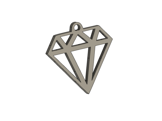 diamond keychain pinshape 3d print model - Mito3D