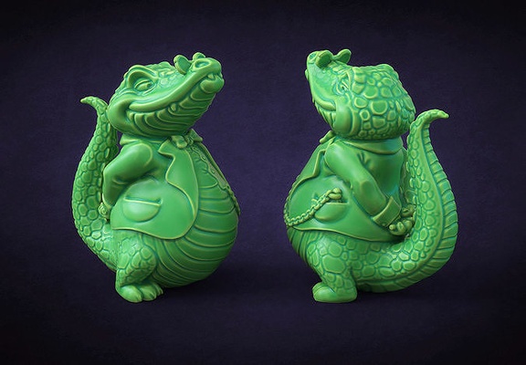 crocodile patron libre 3d impression modèle forme d'épingle animal 3d print model - Mito3D