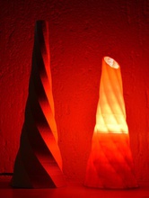 lampada cone esagonale pinshape vulcano lâmpada led diodo emissor luz 3d print model - Mito3D