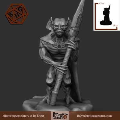 feroz ratfolk caçador alfinete dungeons and dragons 3d print model - Mito3D
