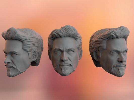 tony netto headsculpt 3d stampa modello forma spillo 3d print model - Mito3D