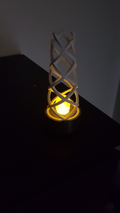 twirly lampada guidato tealight forma spillo paralume 3d print model - Mito3D