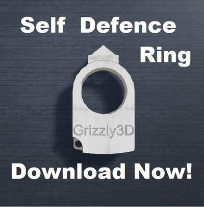 self-defence ring keychain pinshape 3d print model - Mito3D