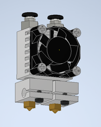 e3d chimera+ air cooled dual extrusion hotend clone pinshape 3d-printer 3d print model - Mito3D