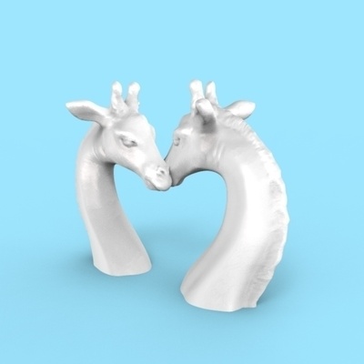 giraffa figurine spedire abbraccio bacio in covid 19 forma spillo 3d printing 3d print model - Mito3D