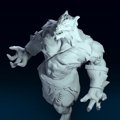 werewolf berserker 3d print model pinshape projected to be in 28mm 3d print model - Mito3D