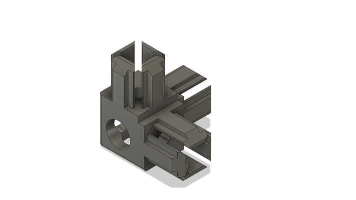3 way carpintero 2020 t slot aluminio extrusiones forma alfiler 3d print model - Mito3D