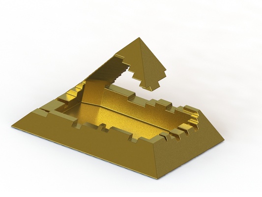 roto pirámide cenicero forma alfiler 3d print model - Mito3D