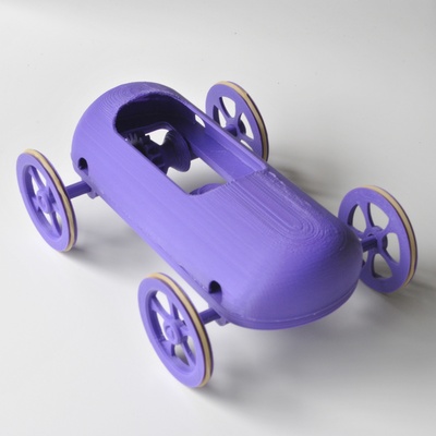 borracha banda carro alfinete brinquedo 3d print model - Mito3D