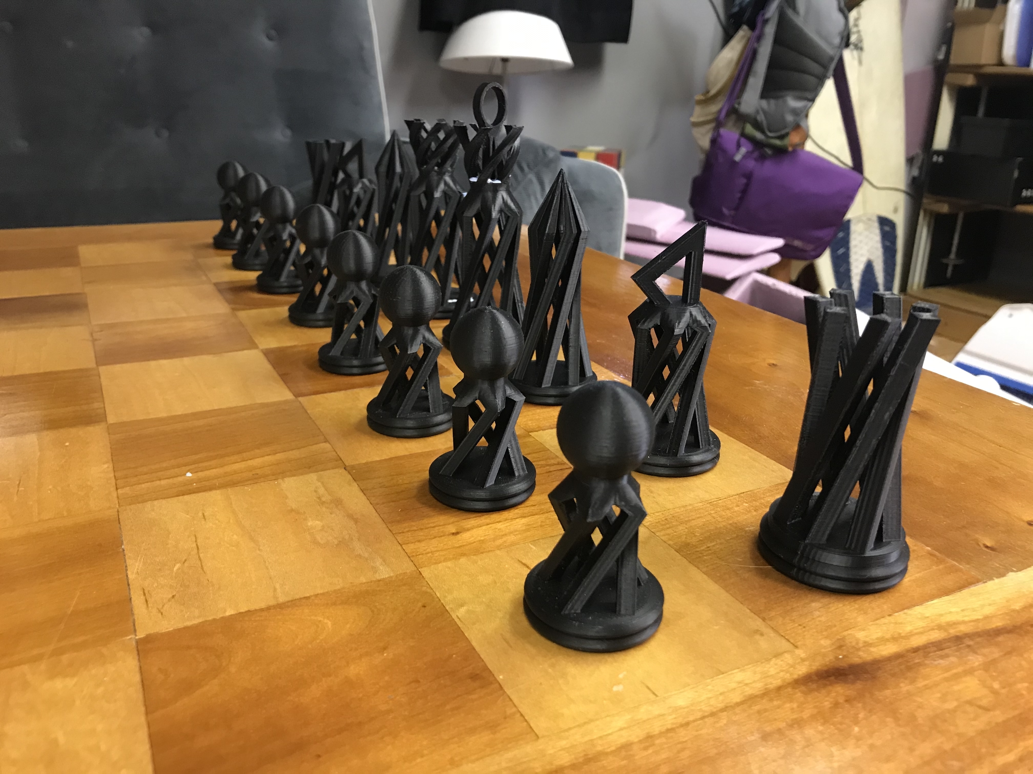 geometric chess set pinshape 3D print model - Mito3D