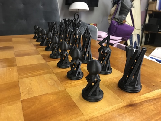 geometrico scacchi impostato forma spillo 3d print model - Mito3D
