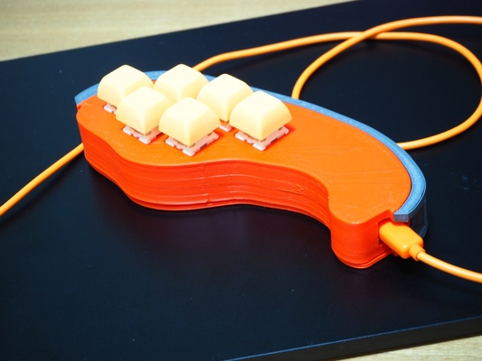 causa salmão teclado alfinete 3d print model - Mito3D